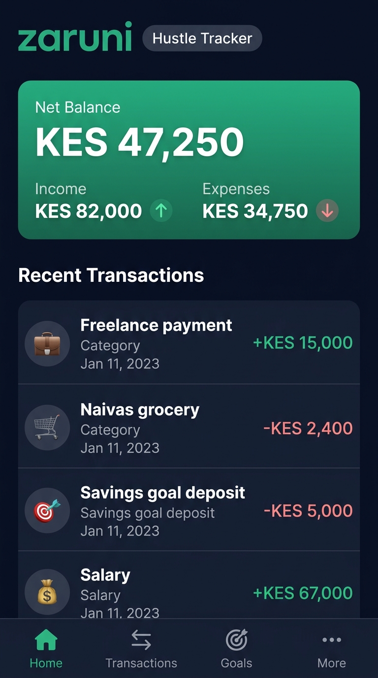 Hustle Tracker app screenshot