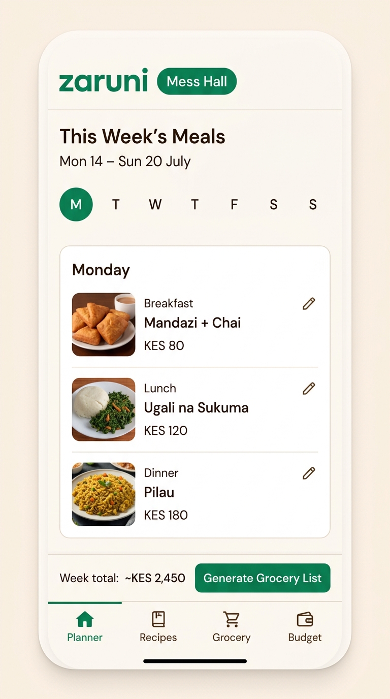 Mess Hall app screenshot