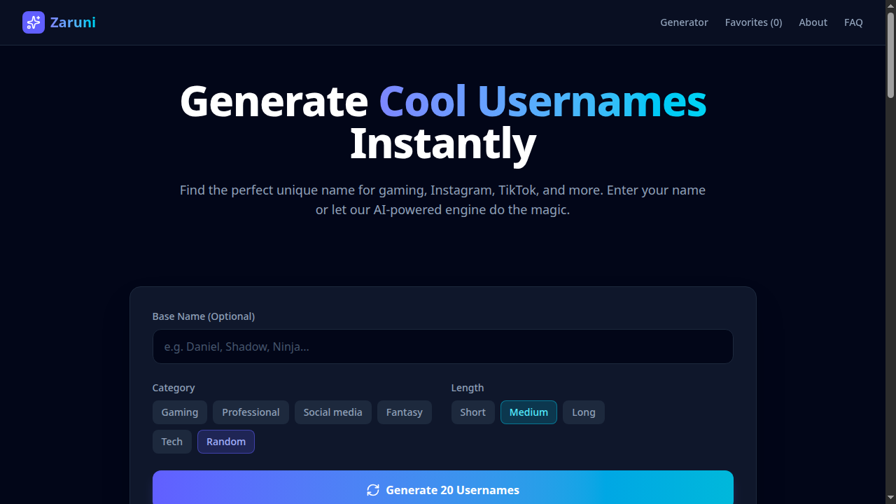 Cool Usernames screenshot